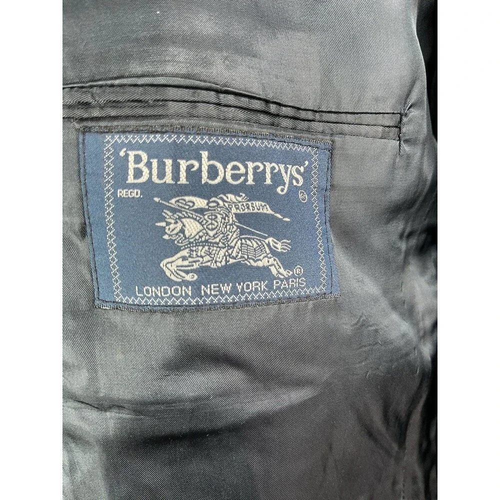 Vintage Burberry Men 42L Glen Plaid Wool Tweed Sport Coat Designer Jacket